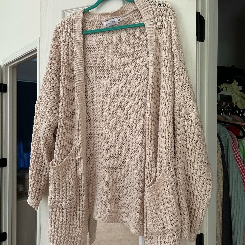 Petal & Pup Cream Chunky Knit Cardigan Sweater